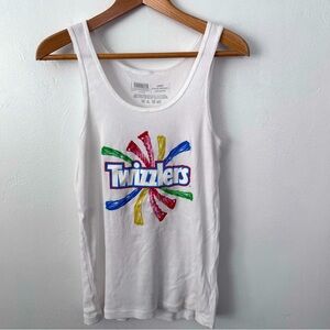 Hersheys brand Twizzlers muti color graphic white tank Size Large